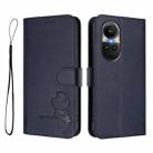 For OPPO Reno10 / Reno10 Pro Global  Litter Panda Embossing RFID Leather Phone Case with Lanyard(Blue) - 2