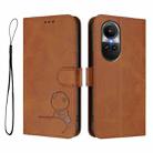 For OPPO Reno10 / Reno10 Pro Global  Litter Panda Embossing RFID Leather Phone Case with Lanyard(Brown) - 2