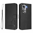 For OPPO Reno11 5G Global Litter Panda Embossing RFID Leather Phone Case with Lanyard(Black) - 2