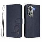 For OPPO Reno11 5G Global Litter Panda Embossing RFID Leather Phone Case with Lanyard(Blue) - 2