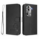 For OPPO Reno11 Pro 5G Global Litter Panda Embossing RFID Leather Phone Case with Lanyard(Black) - 2