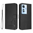 For OPPO Reno11 F 5G Global Litter Panda Embossing RFID Leather Phone Case with Lanyard(Black) - 2