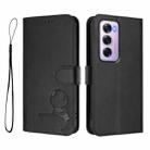 For OPPO Reno12 Pro 5G Global Litter Panda Embossing RFID Leather Phone Case with Lanyard(Black) - 2