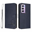For OPPO Reno12 Pro 5G Global Litter Panda Embossing RFID Leather Phone Case with Lanyard(Blue) - 2