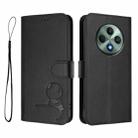 For OPPO Reno12 F 4G / 5G Global Litter Panda Embossing RFID Leather Phone Case with Lanyard(Black) - 2