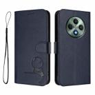 For OPPO Reno12 F 4G / 5G Global Litter Panda Embossing RFID Leather Phone Case with Lanyard(Blue) - 2