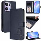 For OPPO Reno13 Pro 5G Global Litter Panda Embossing RFID Leather Phone Case with Lanyard(Blue) - 1