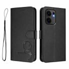 For OPPO Reno13 F 5G / 4G Litter Panda Embossing RFID Leather Phone Case with Lanyard(Black) - 2