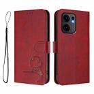 For OPPO Reno13 F 5G / 4G Litter Panda Embossing RFID Leather Phone Case with Lanyard(Wine Red) - 2