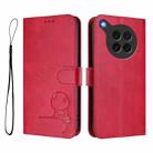 For OPPO Find X8s 5G Litter Panda Embossing RFID Leather Phone Case with Lanyard(Rose Red) - 2