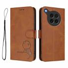 For OPPO Find X8s 5G Litter Panda Embossing RFID Leather Phone Case with Lanyard(Brown) - 2