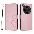 For OPPO Find X8 Ultra 5G Litter Panda Embossing RFID Leather Phone Case with Lanyard(Pink) - 2