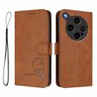 For OPPO Find X8 Ultra 5G Litter Panda Embossing RFID Leather Phone Case with Lanyard(Brown) - 2