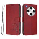 For OPPO Find X8 Pro Litter Panda Embossing RFID Leather Phone Case with Lanyard(Wine Red) - 2