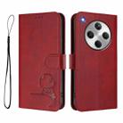 For OPPO Find X8 Litter Panda Embossing RFID Leather Phone Case with Lanyard(Wine Red) - 2