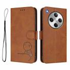 For OPPO Find X8 Litter Panda Embossing RFID Leather Phone Case with Lanyard(Brown) - 2