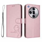 For OPPO Find X7 Ultra Litter Panda Embossing RFID Leather Phone Case with Lanyard(Pink) - 2