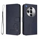 For OPPO Find X7 Ultra Litter Panda Embossing RFID Leather Phone Case with Lanyard(Blue) - 2