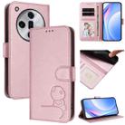 For OPPO Find X7 Litter Panda Embossing RFID Leather Phone Case with Lanyard(Pink) - 1