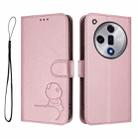 For OPPO Find X7 Litter Panda Embossing RFID Leather Phone Case with Lanyard(Pink) - 2