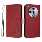 For OPPO Find X7 Litter Panda Embossing RFID Leather Phone Case with Lanyard(Wine Red) - 2