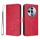 For OPPO Find X7 Litter Panda Embossing RFID Leather Phone Case with Lanyard(Rose Red) - 2