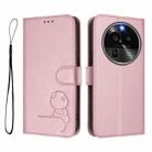 For OPPO Find X6 Pro Litter Panda Embossing RFID Leather Phone Case with Lanyard(Pink) - 2
