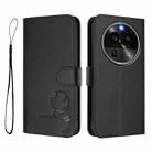 For OPPO Find X6 Pro Litter Panda Embossing RFID Leather Phone Case with Lanyard(Black) - 2