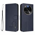 For OPPO Find X6 Pro Litter Panda Embossing RFID Leather Phone Case with Lanyard(Blue) - 2