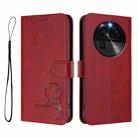 For OPPO Find X6 Litter Panda Embossing RFID Leather Phone Case with Lanyard(Wine Red) - 2