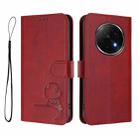 For OPPO F29 Pro 5G Global Litter Panda Embossing RFID Leather Phone Case with Lanyard(Wine Red) - 2