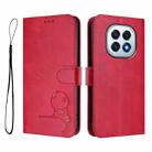 For OPPO F29 5G Global Litter Panda Embossing RFID Leather Phone Case with Lanyard(Rose Red) - 2