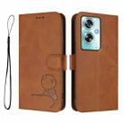 For OPPO A79 5G Global Litter Panda Embossing RFID Leather Phone Case with Lanyard(Brown) - 2