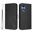 For OPPO A78 5G Global / A1x Litter Panda Embossing RFID Leather Phone Case with Lanyard(Black) - 2