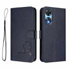 For OPPO A78 5G Global / A1x Litter Panda Embossing RFID Leather Phone Case with Lanyard(Blue) - 2