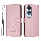 For OPPO A60 4G Global Litter Panda Embossing RFID Leather Phone Case with Lanyard(Pink) - 2