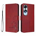 For OPPO A60 4G Global Litter Panda Embossing RFID Leather Phone Case with Lanyard(Wine Red) - 2