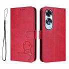 For OPPO A60 4G Global Litter Panda Embossing RFID Leather Phone Case with Lanyard(Rose Red) - 2