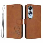 For OPPO A60 4G Global Litter Panda Embossing RFID Leather Phone Case with Lanyard(Brown) - 2