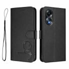 For OPPO A58 4G Global Litter Panda Embossing RFID Leather Phone Case with Lanyard(Black) - 2