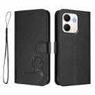 For OPPO A5x 4G / 5G Global Litter Panda Embossing RFID Leather Phone Case with Lanyard(Black) - 2