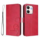 For OPPO A5x 4G / 5G Global Litter Panda Embossing RFID Leather Phone Case with Lanyard(Rose Red) - 2