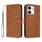 For OPPO A5x 4G / 5G Global Litter Panda Embossing RFID Leather Phone Case with Lanyard(Brown) - 2
