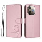 For OPPO A5 Pro 4G / 5G Global Litter Panda Embossing RFID Leather Phone Case with Lanyard(Pink) - 2