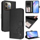 For OPPO A5 Pro 4G / 5G Global Litter Panda Embossing RFID Leather Phone Case with Lanyard(Black) - 1