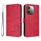 For OPPO A5 Pro 4G / 5G Global Litter Panda Embossing RFID Leather Phone Case with Lanyard(Rose Red) - 2