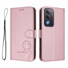 For OPPO A5 5G Global Litter Panda Embossing RFID Leather Phone Case with Lanyard(Pink) - 2