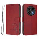 For OPPO A2 Pro 5G / F27 Pro / F27 Pro+ Litter Panda Embossing RFID Leather Phone Case with Lanyard(Wine Red) - 2