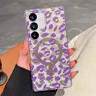For Samsung Galaxy S24 FE 5G Leopard MagSafe Dual-side Laminating IMD Phone Case(Purple) - 1