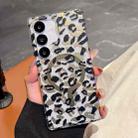 For Samsung Galaxy S24 FE 5G Leopard MagSafe Dual-side Laminating IMD Phone Case(Black Brown) - 1